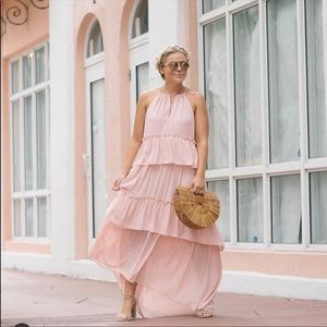 Loft tiered halter maxi